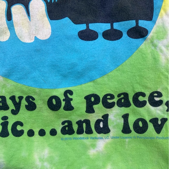 Woodstock Liquid Blue 2XL Tie Dye 2016 Music Concert Tee Green Blue Yellow Pink - Picture 4 of 4